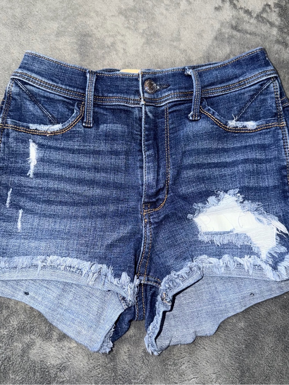 Hollister High Rise Denim Shorts - Blue